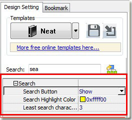 show search button of shopping flash brochure